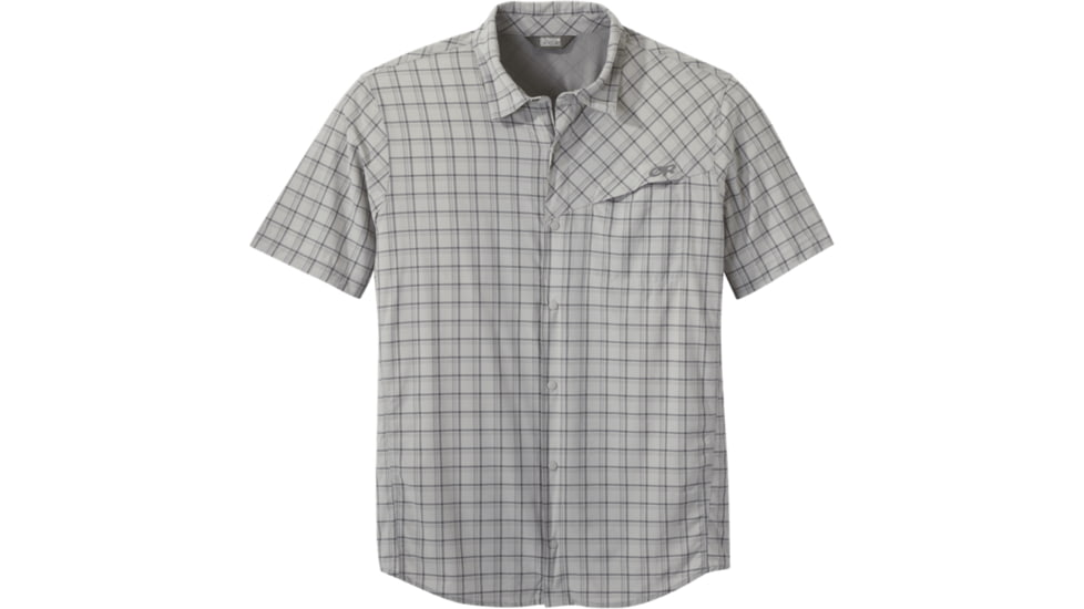 Outdoor Research Astroman Short Sleeve Sun Shirt - Mens, Light Pewter, Small, 2744131564006