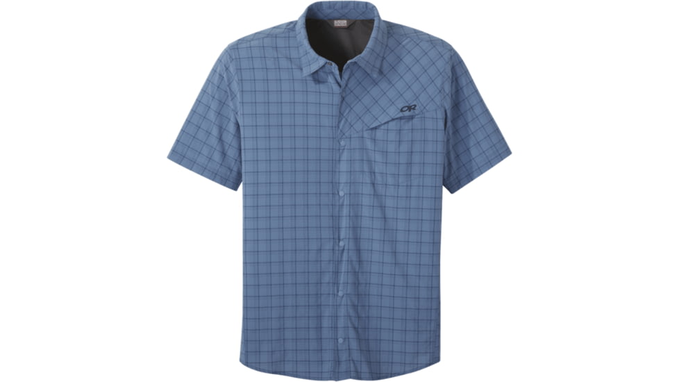 Outdoor Research Astroman Short Sleeve Sun Shirt - Men's, Peak Blue, Extra Large, 2744131770009