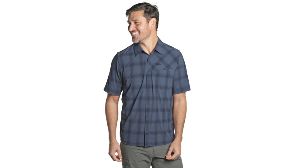 Outdoor Research Astroman Sort Sleeve Sun Shirt - Mens, Steel Blue, 2XL, 2692241421010