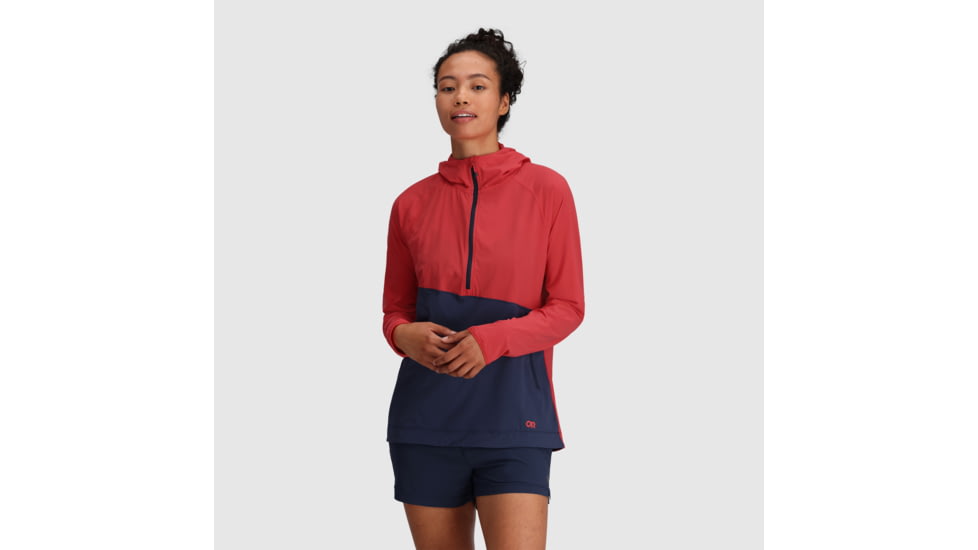 Outdoor Research Astroman Sun Hoodie - Womens, Rhubarb/Naval Blue, XL, 2799812335009