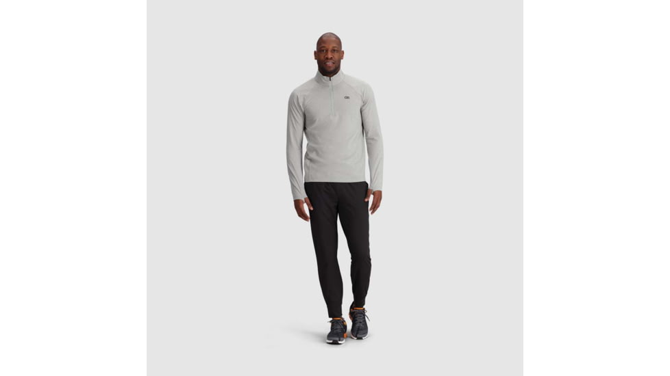 Outdoor Research Baritone Quarter Zip - Mens, Light Pewter Heather, Extra Large, 3004981811009