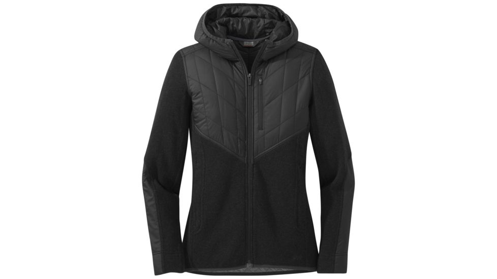 Outdoor Research Cyprus Full Zip Hoody - Womens, Black Heather, Medium, 2714800012007
