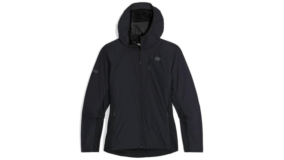Outdoor Research Deviator Hoodie - Womens, Solid Black, Medium, 3004741677-M