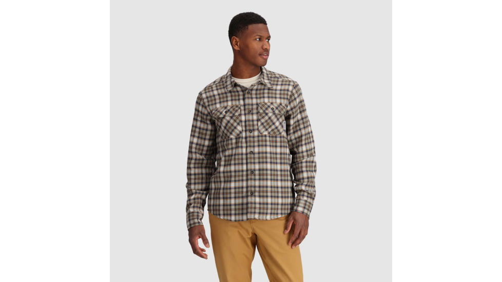 Outdoor Research Feedback Flannel Twill Shirt - Mens, Flint Plaid, 2XL, 3005132110010