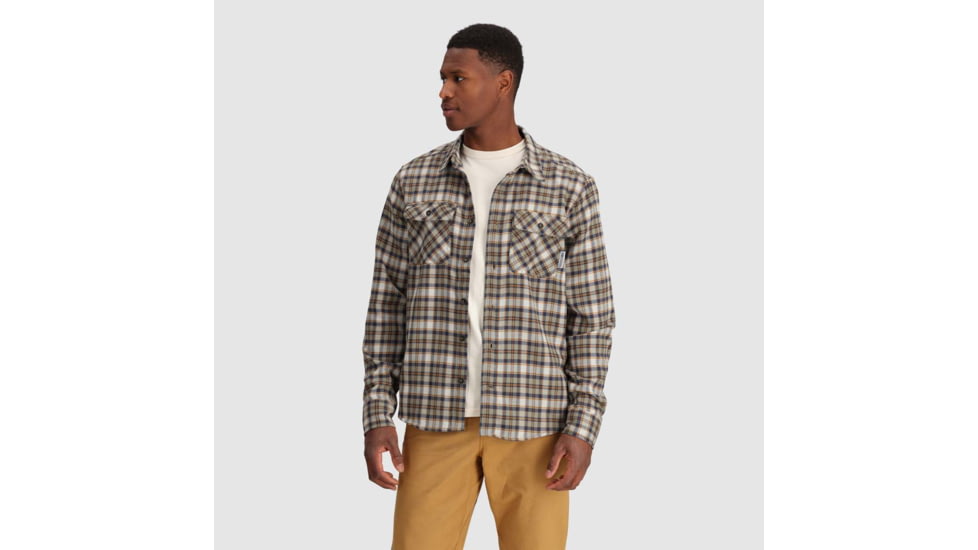 Outdoor Research Feedback Flannel Twill Shirt - Mens, Flint Plaid, 2XL, 3005132110010