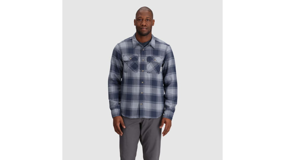 Outdoor Research Feedback Flannel Twill Shirt - Mens, Slate Plaid, 3XL, 3005131521011