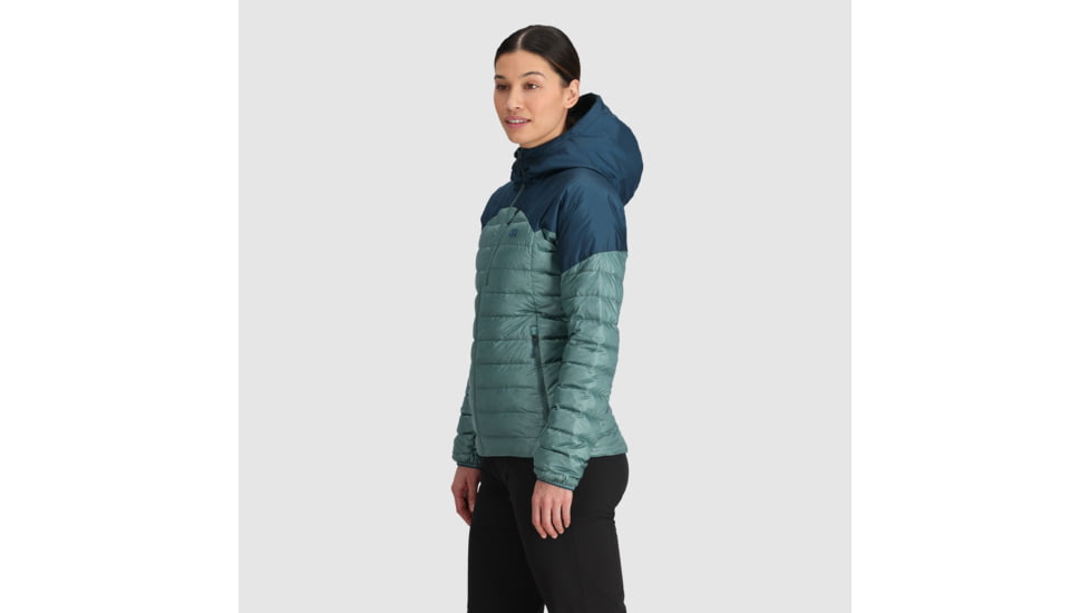 Outdoor Research Helium Down Hoodie Jacket - Womens, Neptune/Harbor, XS, 2775912786005
