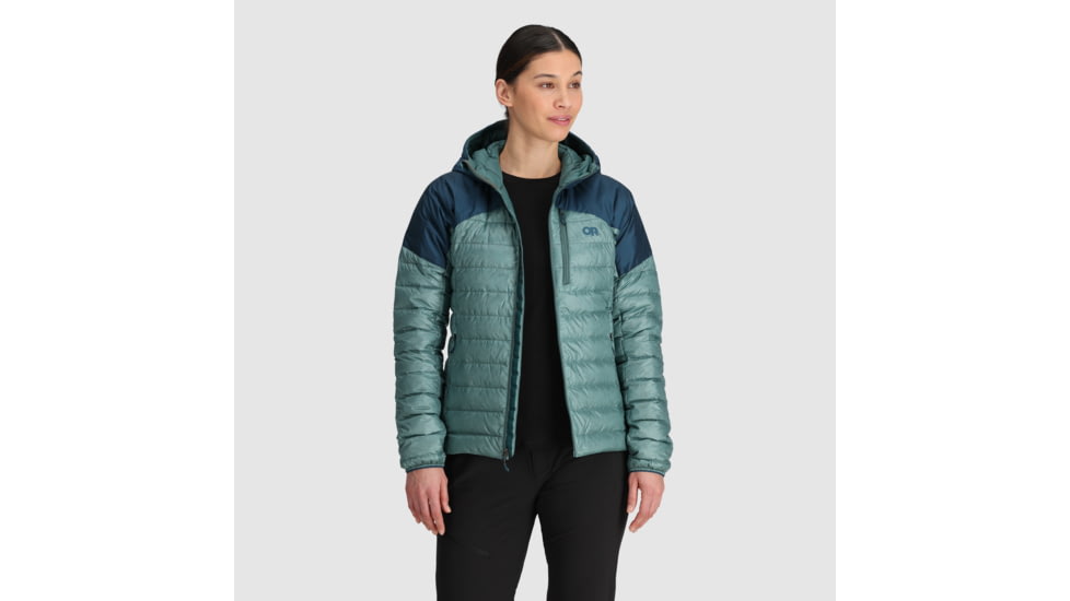 Outdoor Research Helium Down Hoodie Jacket - Womens, Neptune/Harbor, XS, 2775912786005