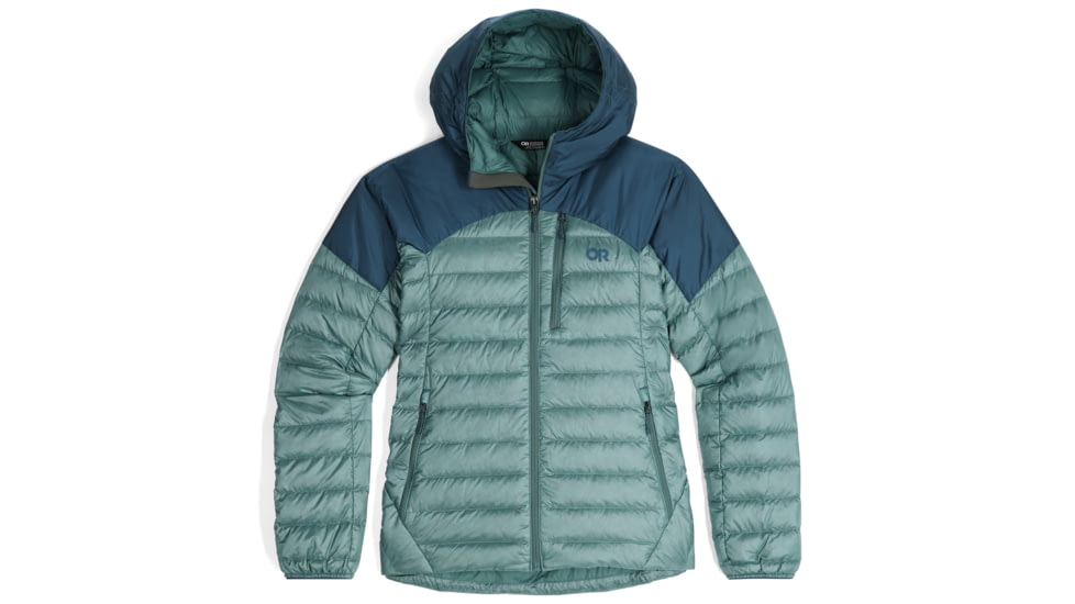 Outdoor Research Helium Down Hoodie Jacket - Womens, Neptune/Harbor, XS, 2775912786005