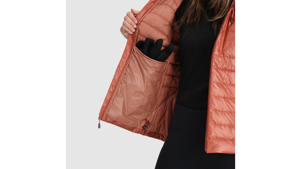 Outdoor Research Helium Down Hoodie - Womens, Cinnamon/Brick, Extra Small, 2775912528005