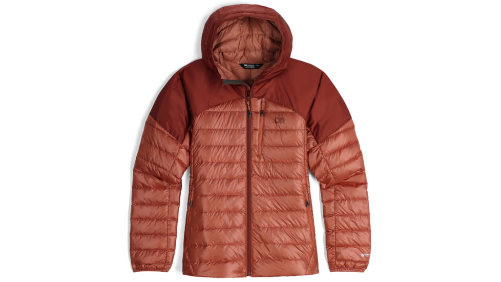 Outdoor Research Helium Down Hoodie - Womens, Cinnamon/Brick, Extra Small, 2775912528005
