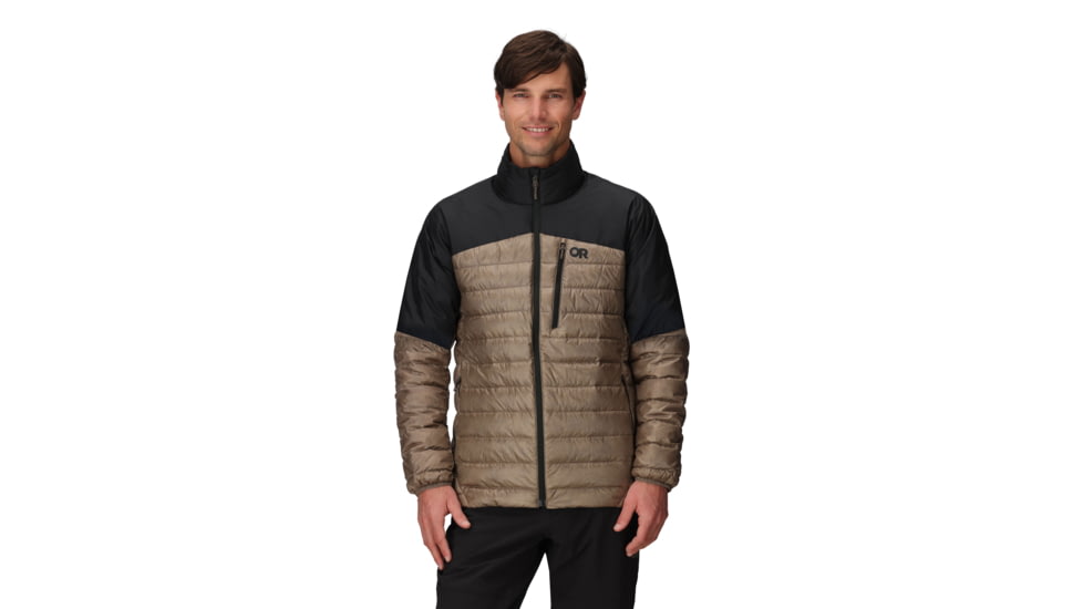 Outdoor Research Helium Down Jacket - Mens, Sable/Black, Large, 3220952957008