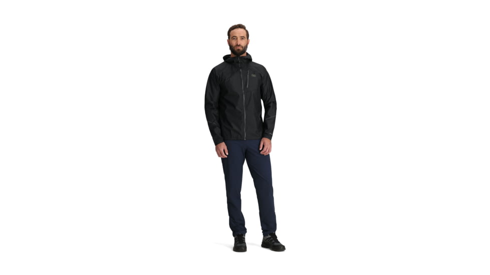 Outdoor Research Helium Rain Jacket - Mens, Black, L, 3224020001008