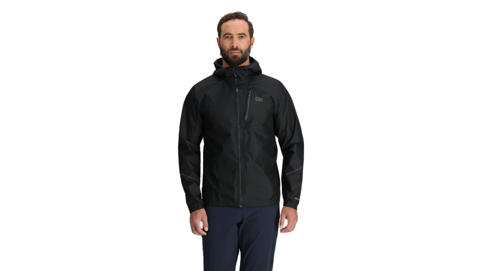 Outdoor Research Helium Rain Jacket - Mens, Black, L, 3224020001008