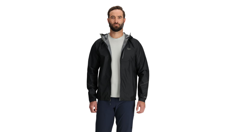 Outdoor Research Helium Rain Jacket - Mens, Black, L, 3224020001008