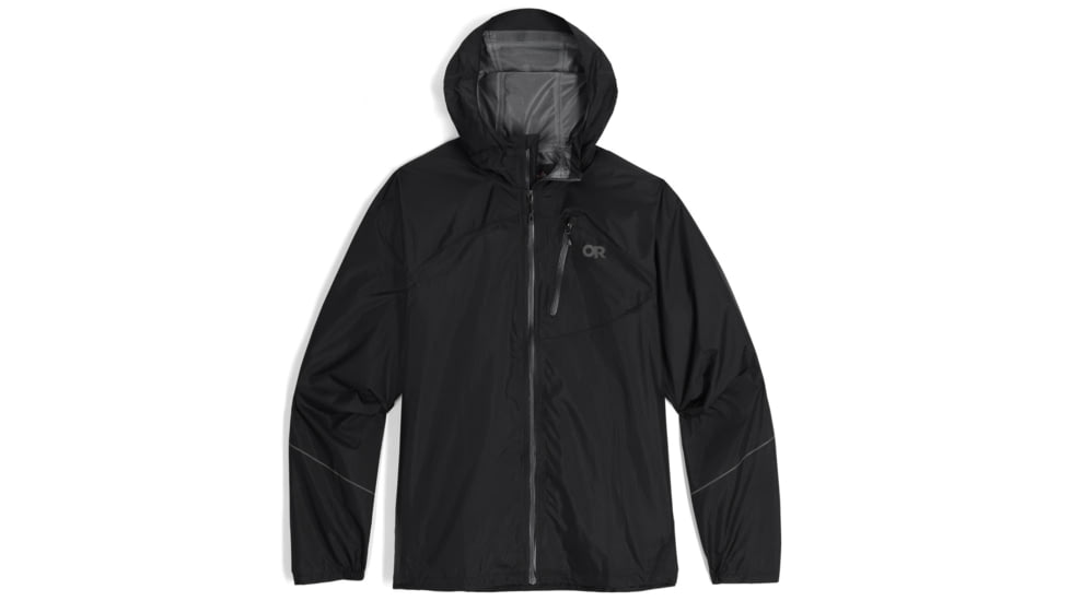 Outdoor Research Helium Rain Jacket - Mens, Black, L, 3224020001008