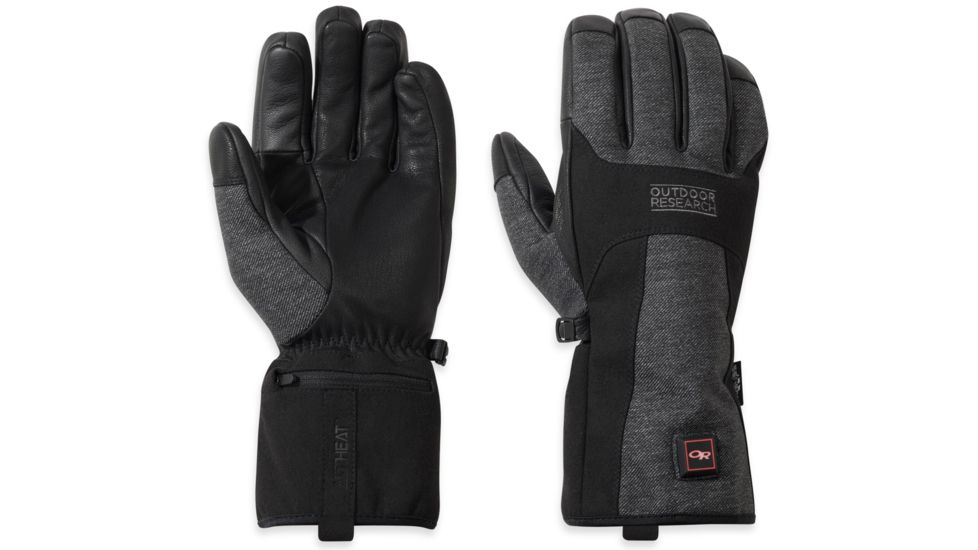 Outdoor Research Oberland Heated Gloves - Unisex-Black/Charcoal-X-Large