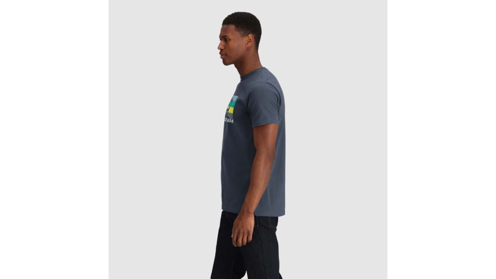 Outdoor Research OR Advocate Stripe T-Shirt, Naval Blue/Verdant, Large, 3002232621008