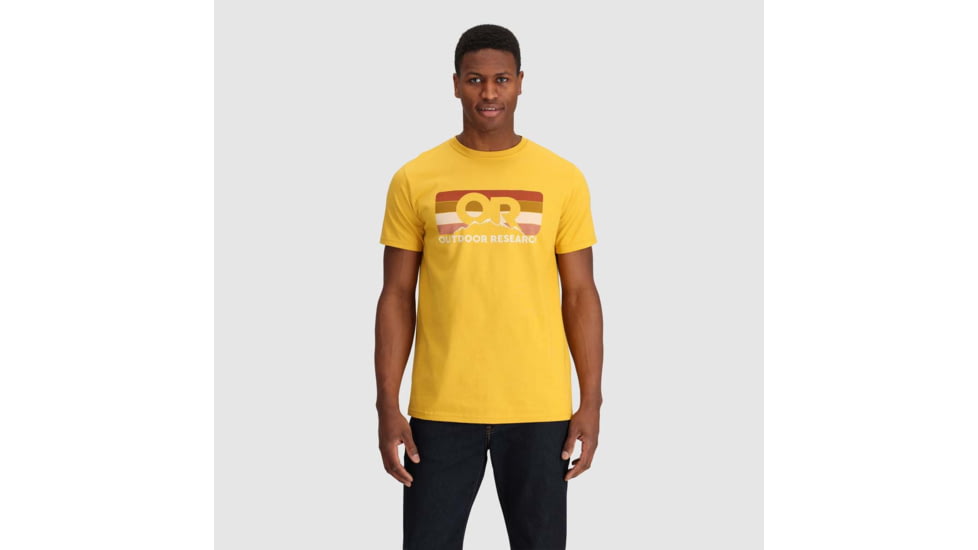 Outdoor Research OR Advocate Stripe T-Shirt, Saffron/Bronze, Large, 3002232620008