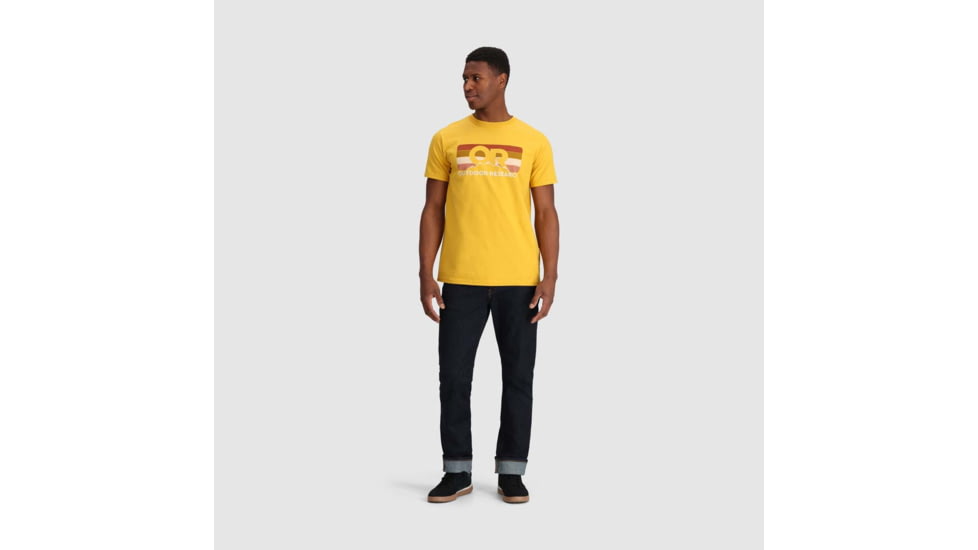 Outdoor Research OR Advocate Stripe T-Shirt, Saffron/Bronze, Large, 3002232620008
