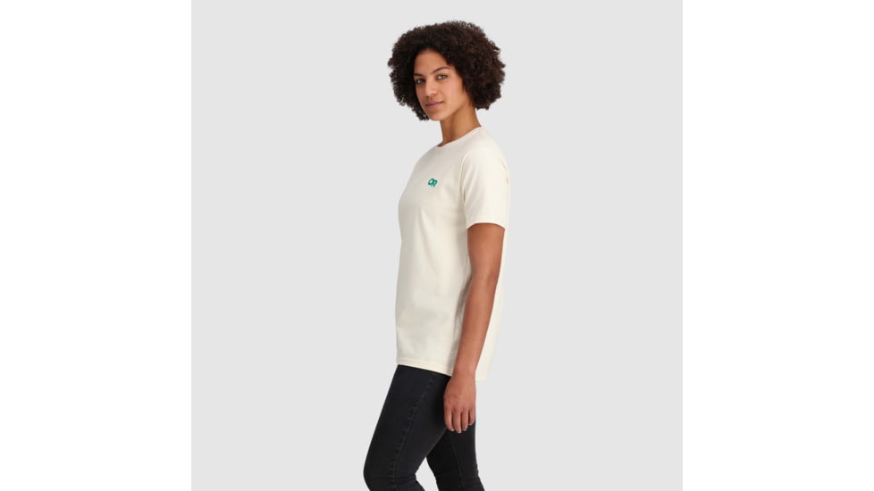 Outdoor Research OR Lockup Back Logo T-Shirt, Sand/Verdant, Medium, 2895462622007