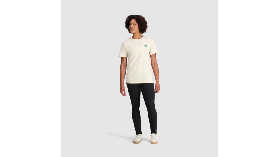 Outdoor Research OR Lockup Back Logo T-Shirt, Sand/Verdant, Medium, 2895462622007
