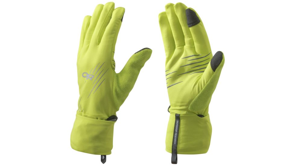 Outdoor Research Overdrive Convertible Glove - Men's-Charcoal Heather/Lemongrass-X-Large