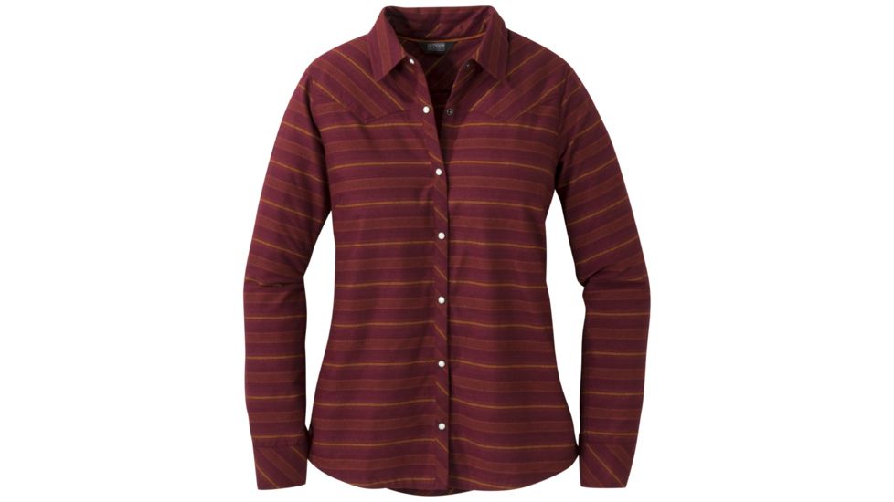 Outdoor Research Pilchuck Long Sleeve Shirt - Womens, Garnet, Extra Small, 2681471295005