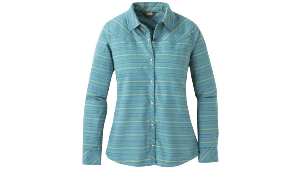 Outdoor Research Pilchuck Long Sleeve Shirt - Womens, Washed Peacock, Medium, 2681471272007