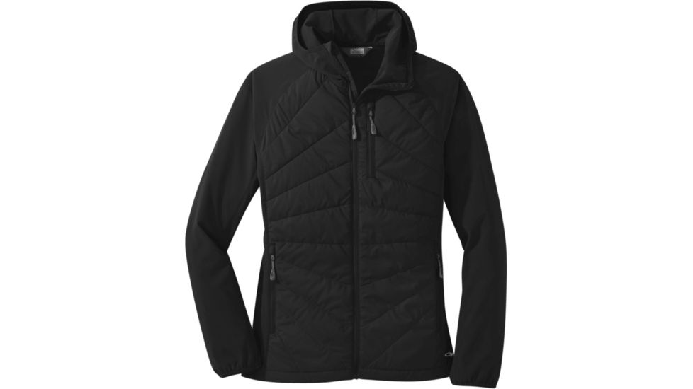 Outdoor Research Refuge Hybrid Hooded Jacket - Womens, Black, Small, 2691980001006