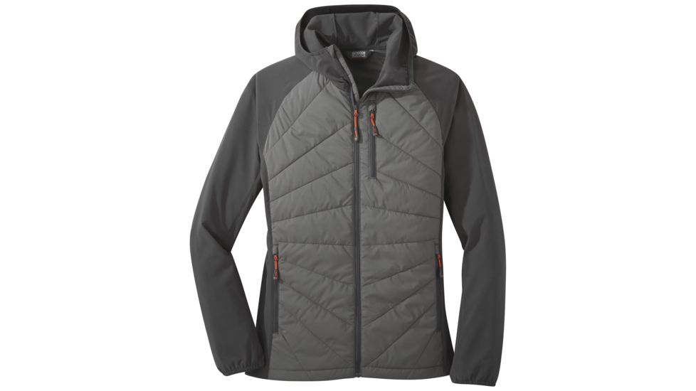 Outdoor Research Refuge Hybrid Hooded Jacket - Womens, Pewter/Storm, Large, 2691981352008