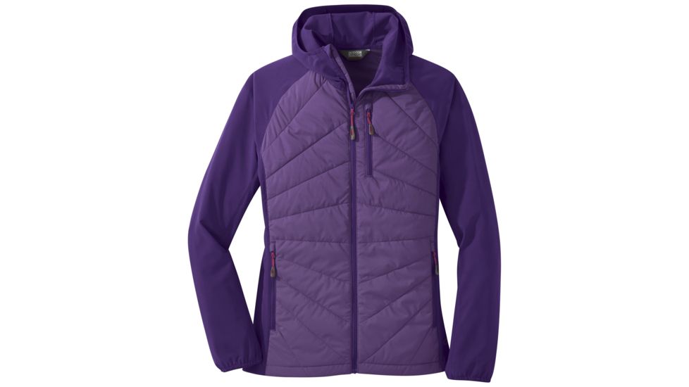 Outdoor Research Refuge Hybrid Hooded Jacket - Womens, Purple Haze/Dark Basalt, Extra Small, 2691981528005