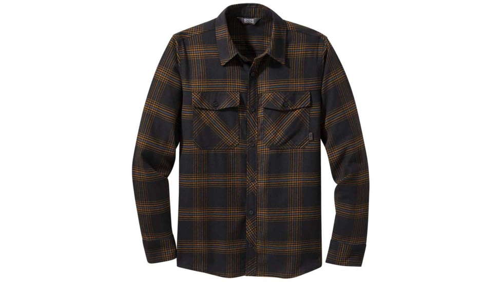 Outdoor Research Sandpoint Flannel Shirt - Mens, Black Plaid, Extra Large, 2776011107009