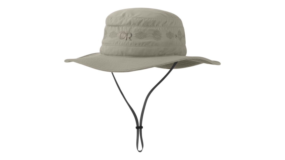 Outdoor Research Solar Roller Sun Hat - Womens, khaki/rice embroidery, Large, 2434422035008