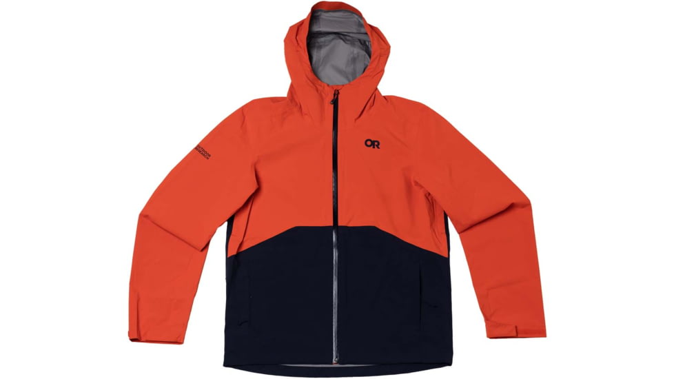 Outdoor Research Stratoburst Stretch Rain Jacket - Mens, Spice/Dark Navy, Small, 3008932726006