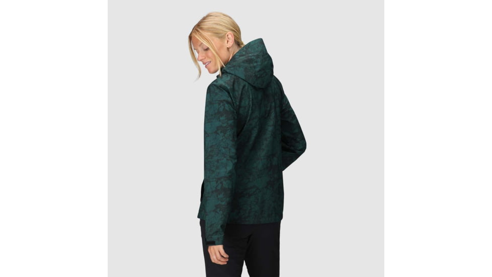 Outdoor Research Stratoburst Stretch Rain Jacket - Womens, Douglas Fir Print, Small, 3008942848006