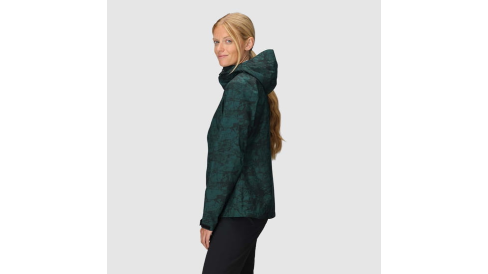 Outdoor Research Stratoburst Stretch Rain Jacket - Womens, Douglas Fir Print, Small, 3008942848006