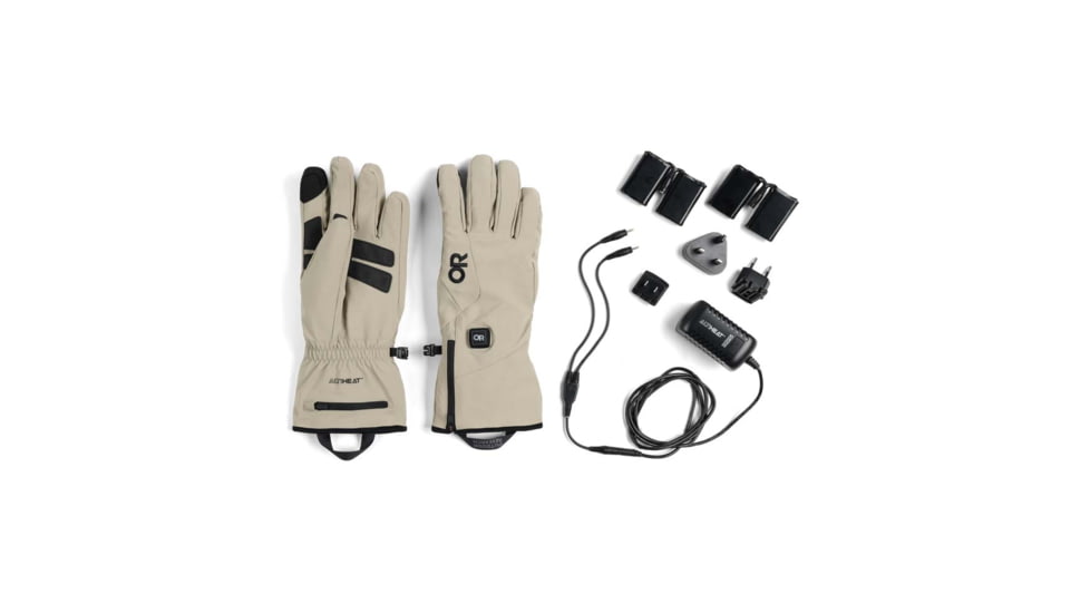 Outdoor Research Sureshot Heated Softshell Gloves - Mens, Pro Khaki, Large, 3000072291008