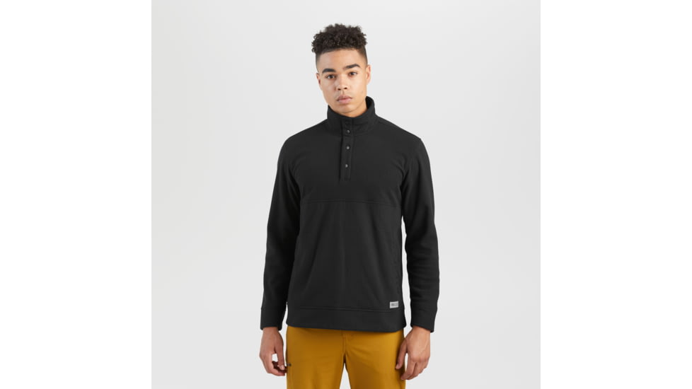 Outdoor Research Trail Mix Snap Pullover II - Mens, Black, L, 2885480001008