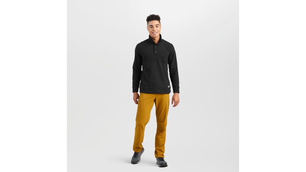 Outdoor Research Trail Mix Snap Pullover II - Mens, Black, L, 2885480001008