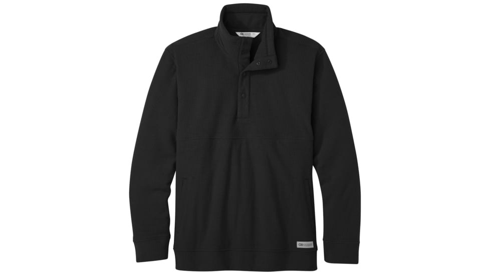 Outdoor Research Trail Mix Snap Pullover II - Mens, Black, L, 2885480001008