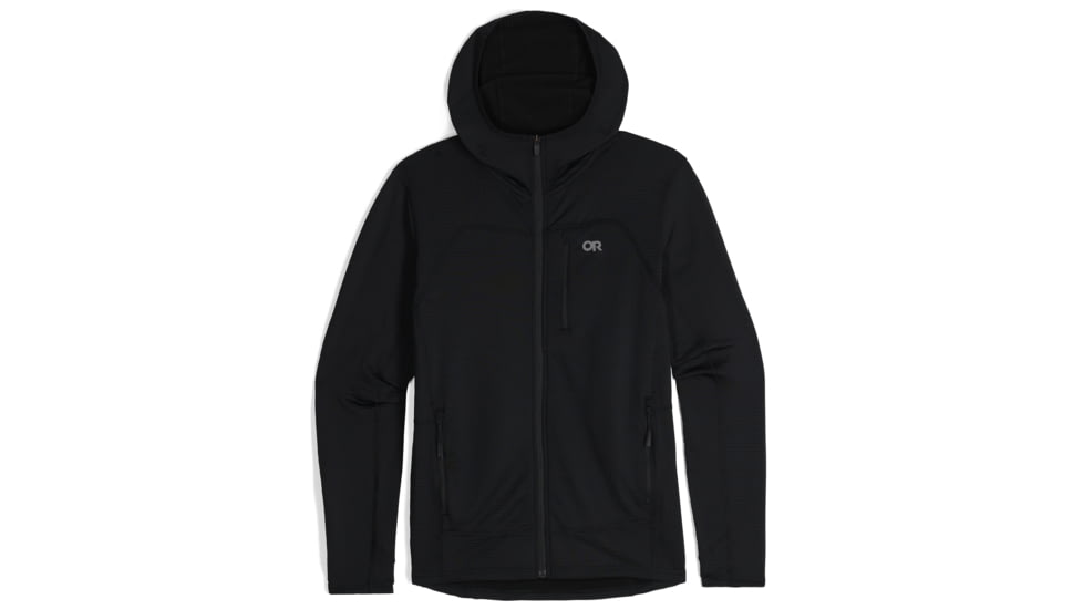 Outdoor Research Vigor Grid Fleece Full Zip Hoodie - Mens, Black, Small, 3005030001006