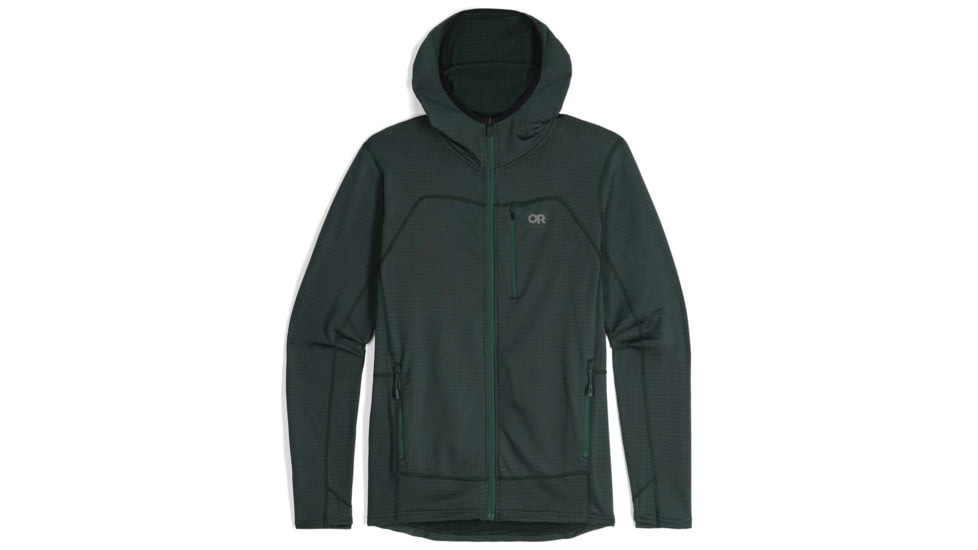 Outdoor Research Vigor Grid Fleece Full Zip Hoodie - Mens, Grove, Extra Large, 3005032445009