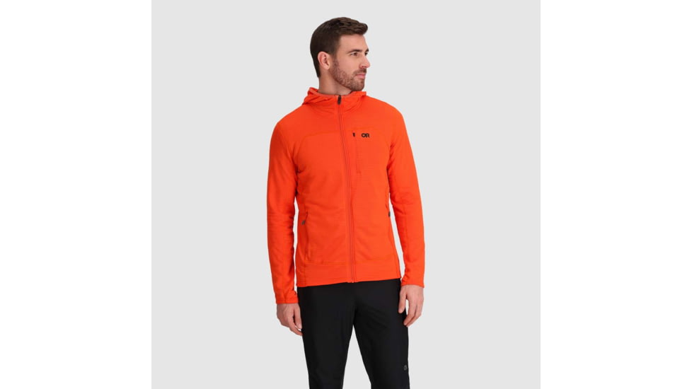 Outdoor Research Vigor Grid Fleece Full Zip Hoodie - Mens, Spice, Small, 3005032448006