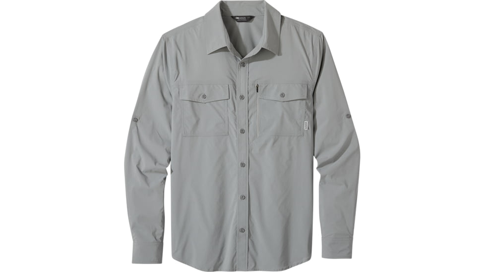 Outdoor Research Way Station Long Sleeve Shirt - Mens, Light Pewter Heather, Extra Large, 2799591811009