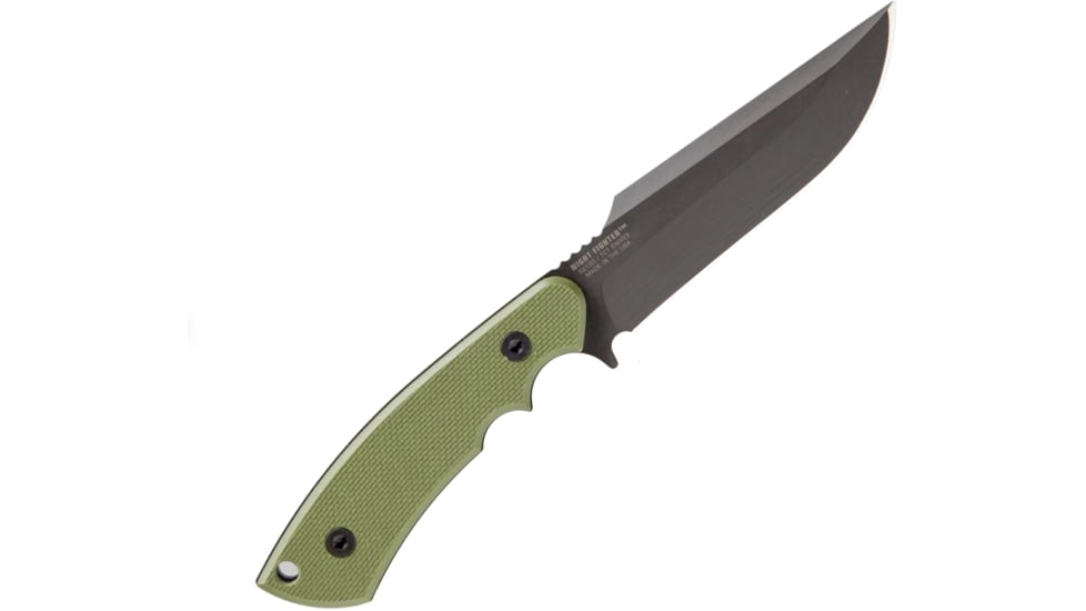 Outlier Knife Company Night Fighter Fixed Blade Knives, 4.87in, 52100 Steel, Swedged/Straight Back, G10 Handle, Black, OKC115CB001