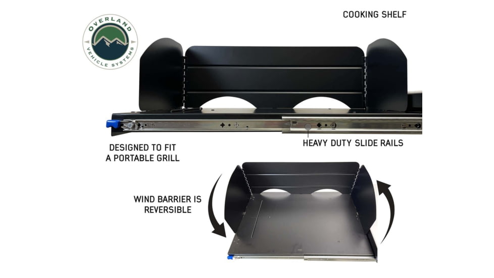 Overland Vehicle Systems Camp Cargo Box Kitchen w/Slide Out Sink/Cooking Shelf/Work Station, Black, 21010401