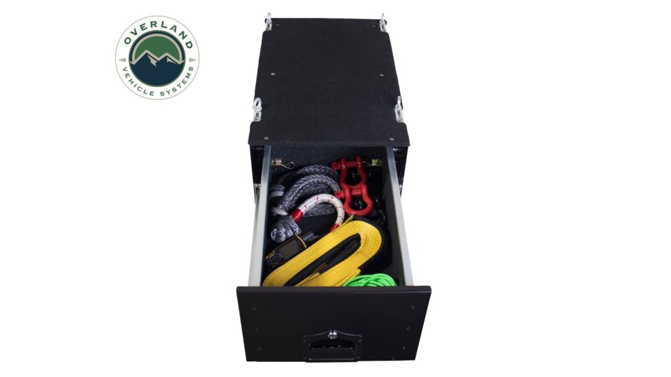 Overland Vehicle Systems Cargo Box, Slide-Out Drawer Size, Powder Coated, Black, 21010301