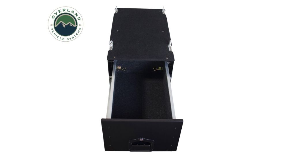 Overland Vehicle Systems Cargo Box, Slide-Out Drawer Size, Powder Coated, Black, 21010301