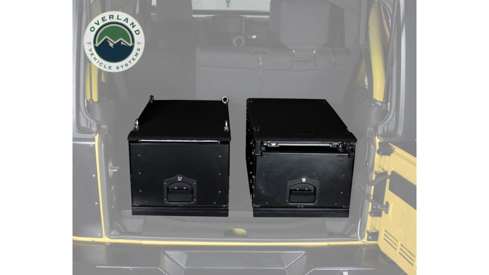 Overland Vehicle Systems Cargo Box, Slide-Out Drawer Size, Powder Coated, Black, 21010301